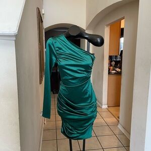 Gianni Bini Teal One-Shoulder Dress